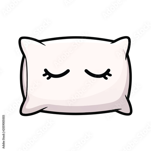 Cute Sleeping Pillow Cartoon Character.
