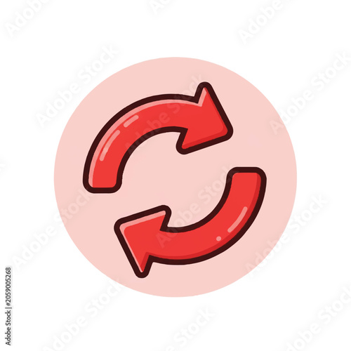 Red Arrows Circular Refresh Icon.
