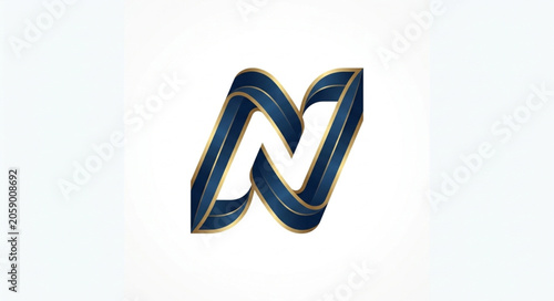 Fotografi Abstract Blue Infinity Symbol Logo Design.