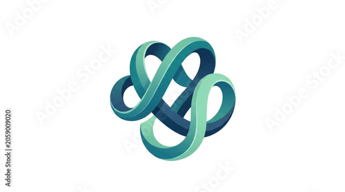 Obraz na plátně Abstract 3D Rendered Infinity Symbol with Gradient Colors.