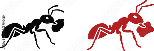 Photos Ant insect vector graphic black and red silhouettes
