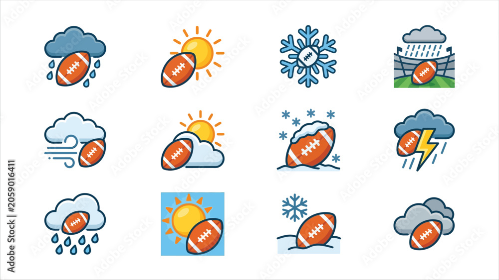 Fototapeta premium American football players experience varied weather conditions on the field c 97