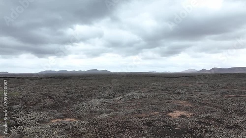 A view of volcanic terrain in the Canary Islands