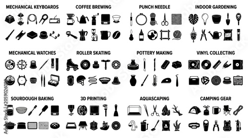 Foto Hobbies and crafts icons collection 1.