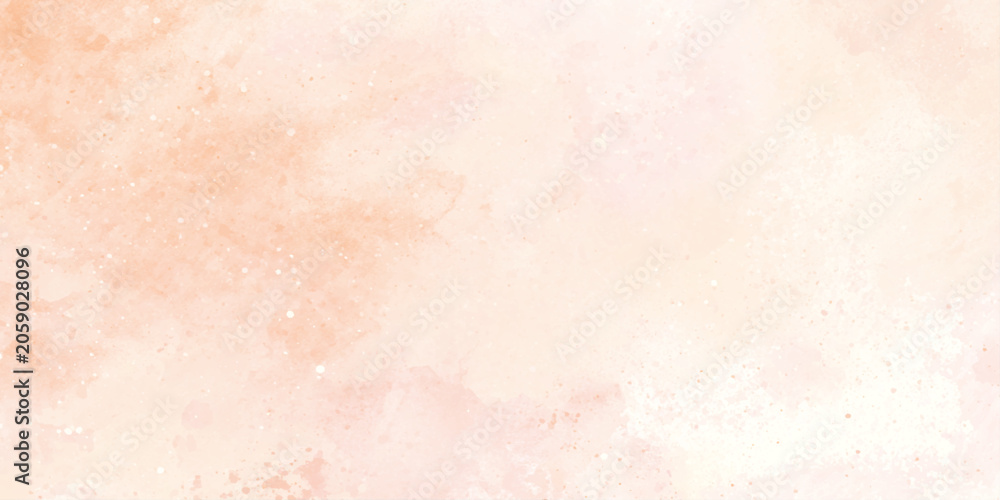 Fototapeta premium Soft peach watercolor background with white specks and subtle texture for design and decoration