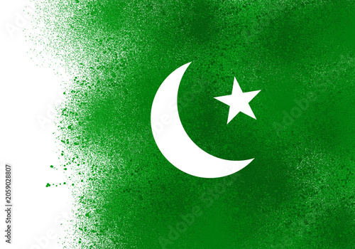 Photos green splash of flag of Pakistan
