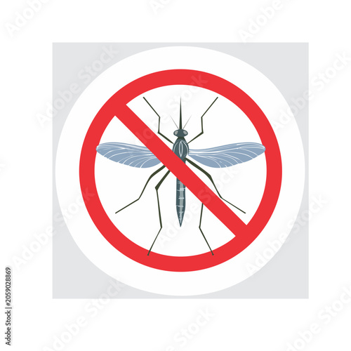 No Mosquito Icon in Flat Design