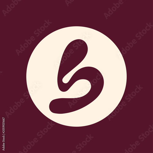 Minimalist Abstract Letter B Logo Design in Circular Monogram Style