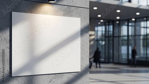 Blank White Canvas on Textured Concrete Wall in Modern Interior
