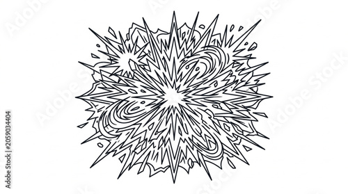 Fotografía Explosion burst abstract graphic design element.