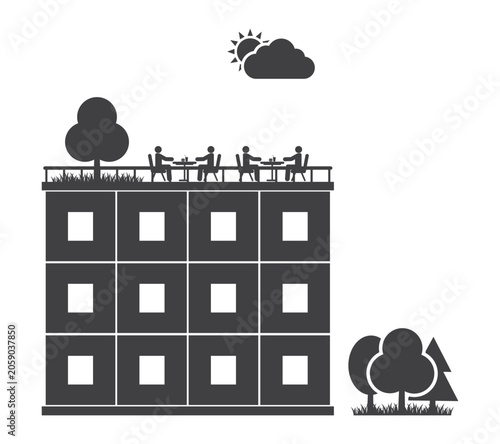 cafe on house roof
