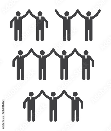 businessman group hands up team