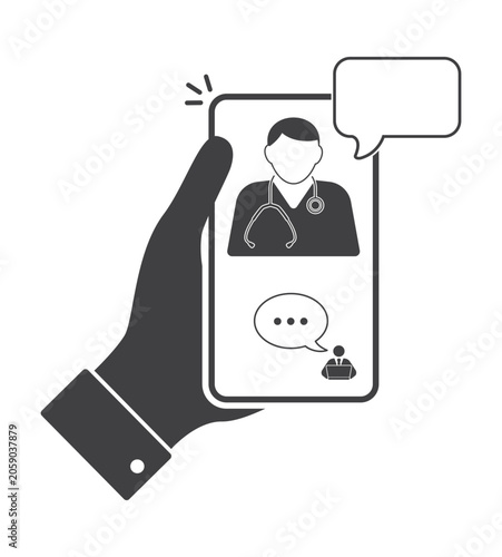 hand smartphone doctor online
