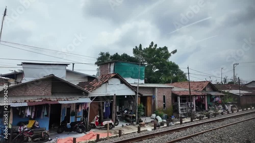 Train ride through landscapes on Java Island