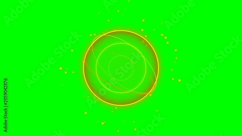 Abstract Rotating Rings and Particles on Green Screen Loop