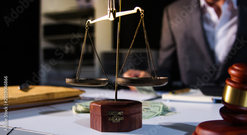 Fotografia Consultation and conference of professional businesswoman and Male lawyers working and discussion having at law firm in office