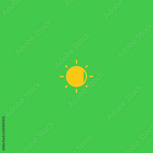 sun icon animation video transition on green screen background 