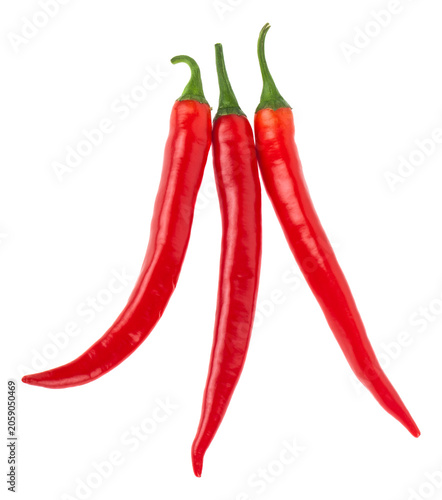 Red hot pepper isolated on a white background.