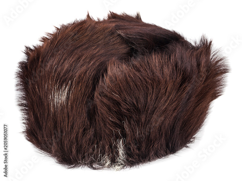 Nutria fur hat isolated on white background.