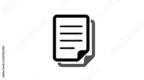 Flat document page icon with corner fold