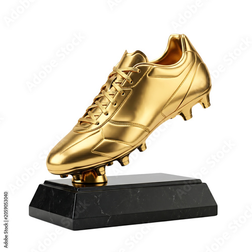 Golden Soccer Boot Award Isolated Transparent Background