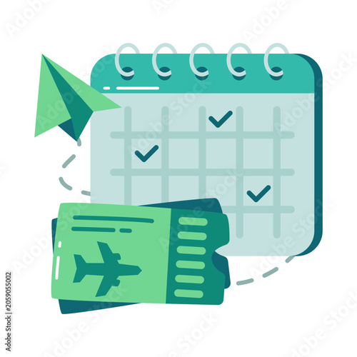Foto An icon design of flight schedule