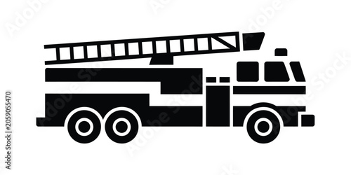 Bild auf Leinwand Fire truck vector illustration, emergency response vehicle icon for firefighting services rescue operations and public safety design