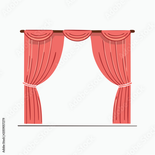 Illustration of Red Stage Curtains
