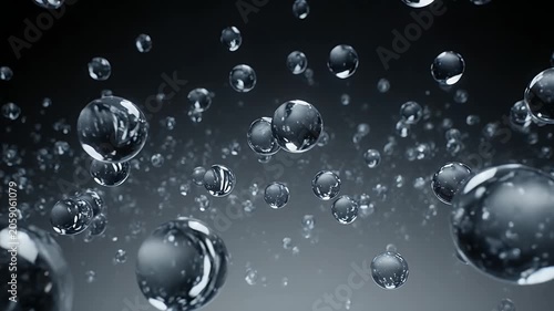 Clear water bubbles floating upwards.