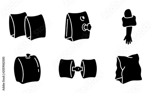 Cuadro en lienzo Arm Floaties Vector Icons, Swim Aids for Kids, Safety Buoyancy Devices, Pool Acc
