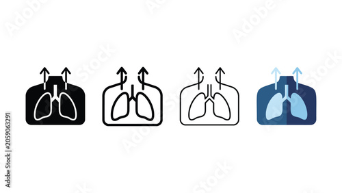 Bild auf Leinwand Abstract medical illustration depicting the human respiratory system with arrows