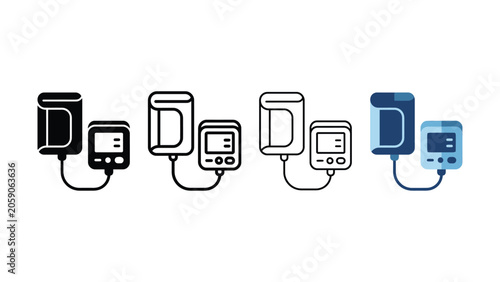 Принти на полотні Collection of four different styles of medical blood pressure monitor devices re