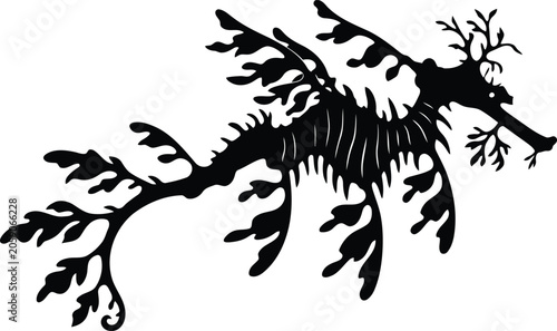Tableau sur toile Black silhouette of a bird with long beak