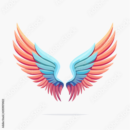 Stylized Angel Wings with Gradient Colors