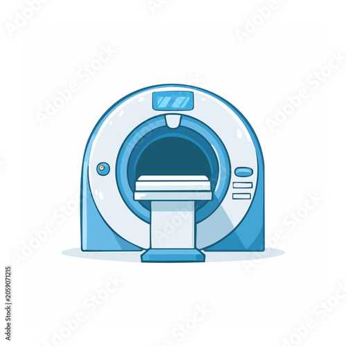Flat design illustration of an MRI machine