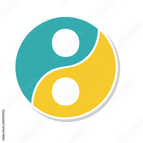 Flat design yin yang symbol icon