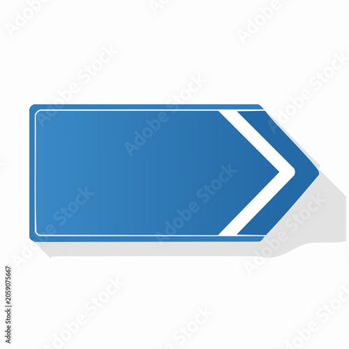 Blue Arrow Sign with White Outline