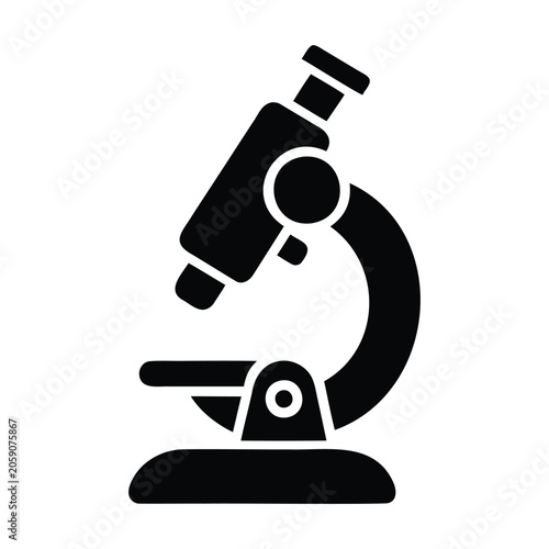 Microscope concept illustration with science lab and medical research symbol