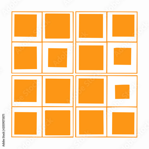 Orange Squares Grid Pattern