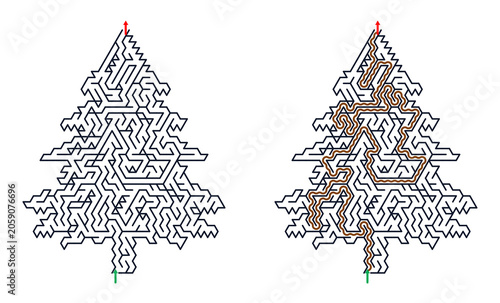 Holiday maze puzzle activity