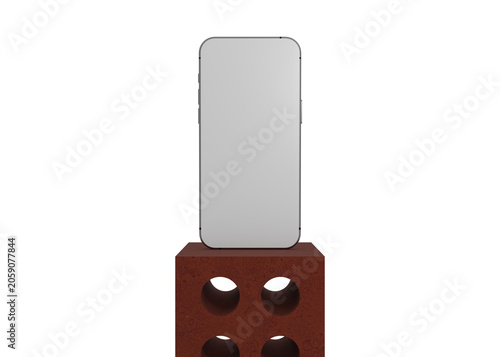 Phone Mockup with Concrete Pedestal