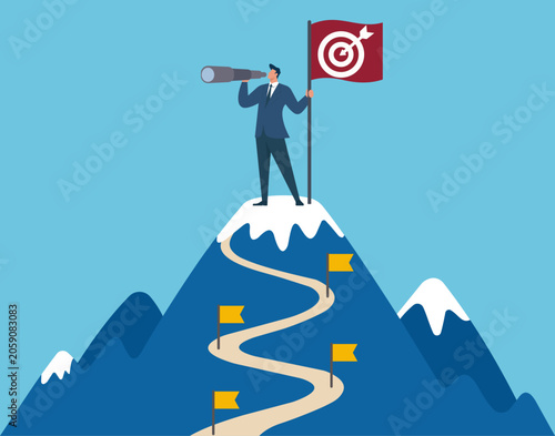 Schilderij op canvas Business Success: Strategic Leadership, Goal Achievement, Visionary Outlook, Car