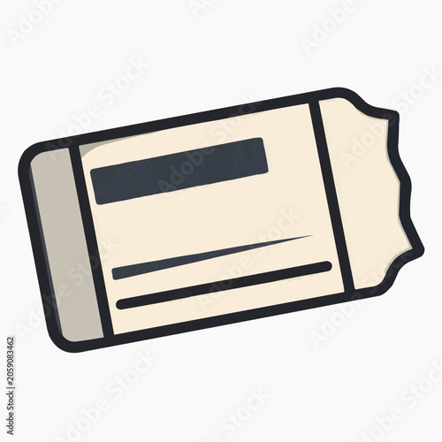 A single paper ticket showing a simple design with a torn edge feeling crisp and smooth for entry or event access