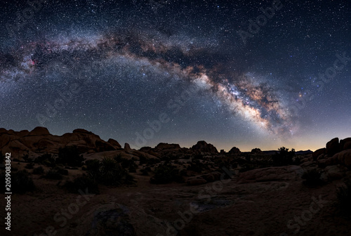 Milky Way Stars Over Desert Landscape on Summer Night