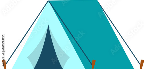 Camping Tent Set up in Nature for Outdoor Adventure and Relaxation in the Eve...