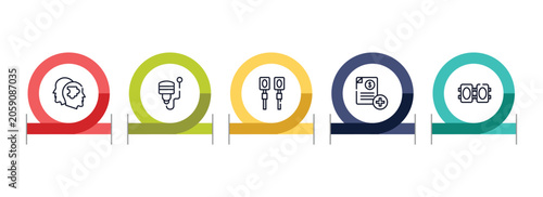 physiotherapy outline icon set featuring psychologist, ultrasound, electrotherapy, medical invoice icons.