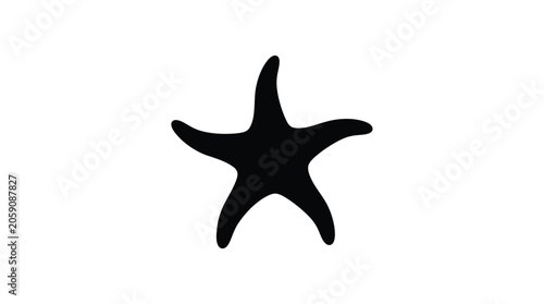 Bild auf Leinwand Starfish Silhouette On White Background marine ocean