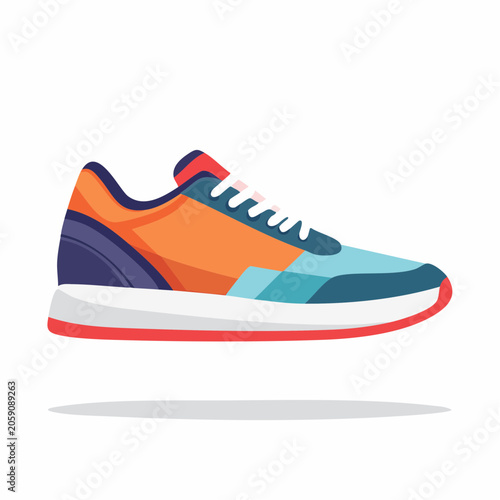 Colorful Athletic Sneaker Illustration
