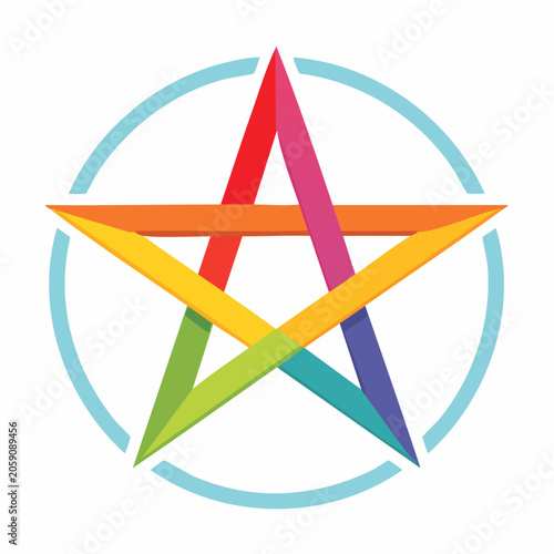 Rainbow Pentagram Symbol