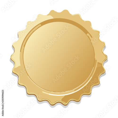 Gold Bottle Cap Illustration on Transparent Background